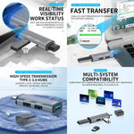 Adattatore HUB USB 2.0 x2 + USB 3.0 x3 a USB-C Type-C