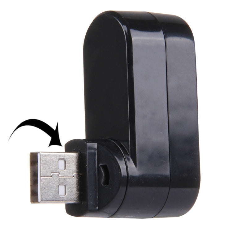 Testa USB con rotazione di 180 gradi 3 porte HUB portatile USB 2.0