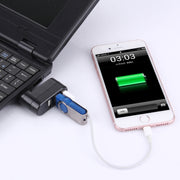 Testa USB con rotazione di 180 gradi 3 porte HUB portatile USB 2.0