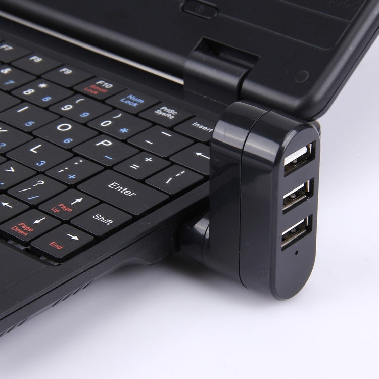 Testa USB con rotazione di 180 gradi 3 porte HUB portatile USB 2.0