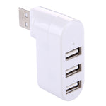 Testa USB con rotazione di 180 gradi 3 porte HUB portatile USB 2.0