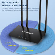 Router wireless doppia banda COMFAST CF-WR619AC V2 1200Mbps, CF-WR619AC V2