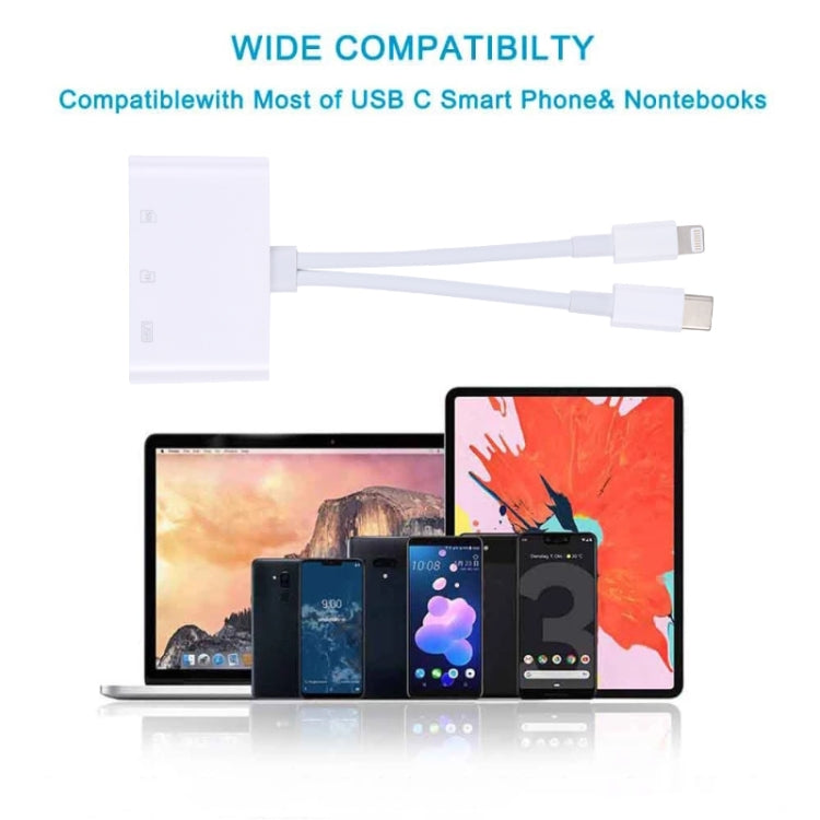 Adattatore 3 in 1 USB-C con lettore schede SD/TF