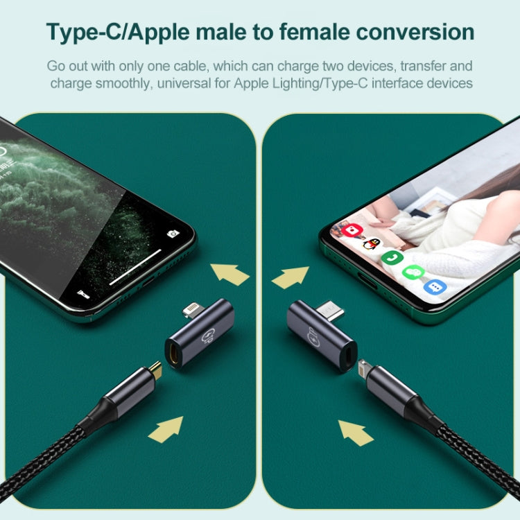 Adattatore a gomito da 8 pin maschio a 8 pin femmina, 8 Pin Male to USB-C/Type-C Female