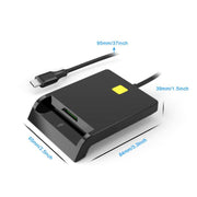Rcoketek CR301 Type-C Plug Smart CAC Card Reader USB 2.0 Bank Card SIM Card Tax Reader, Type-C