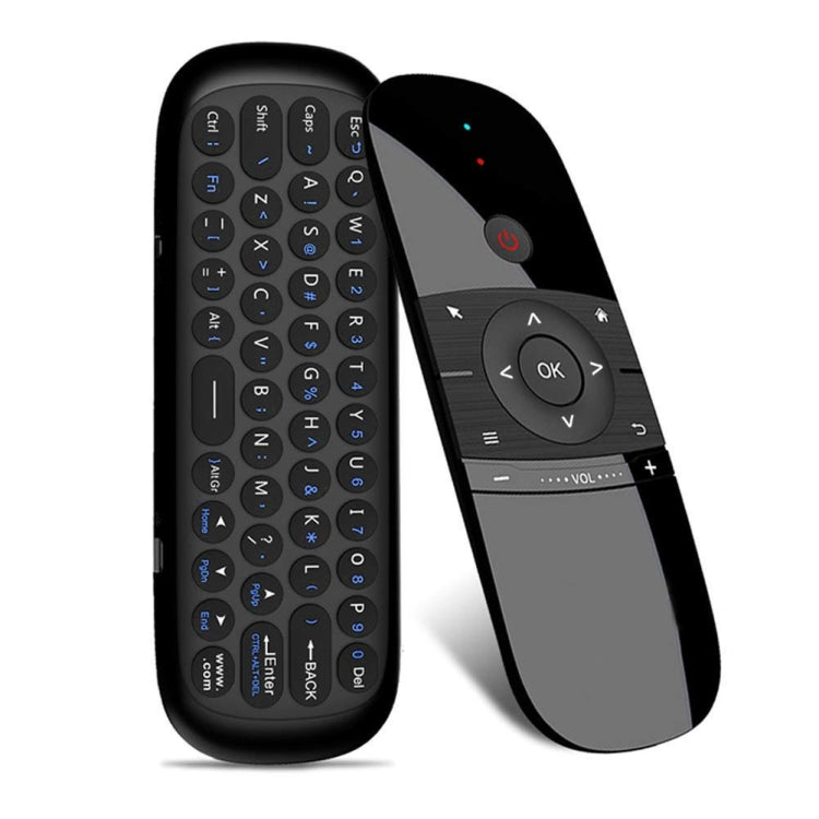 W1 Tastiera wireless QWERTY a 57 tasti Telecomando Air Mouse 2.4G con indicatore LED per Android TV Box, Mini PC, Smart TV, proiettore, HTPC, PC/TV all-in-one, W1