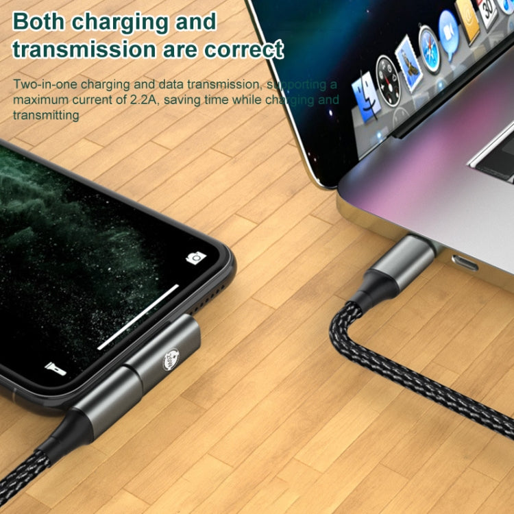 Adattatore di ricarica a gomito da 20 W 8 pin maschio a USB-C / Type-C femmina, Elbow