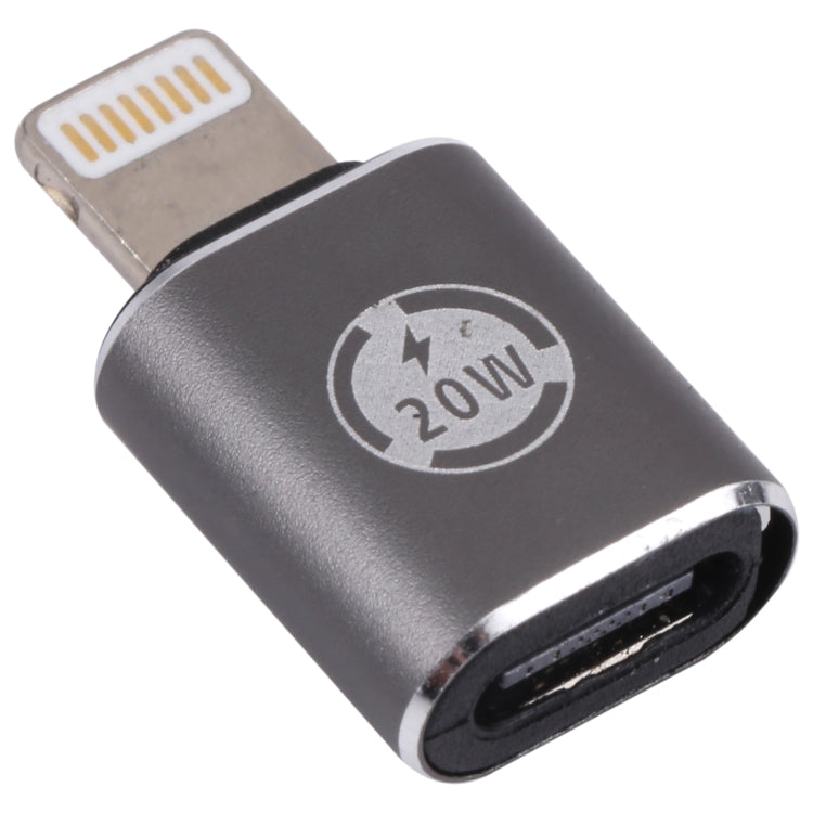 Adattatore di ricarica dritto da 20 W 8 pin maschio a USB-C / Type-C femmina, Straight