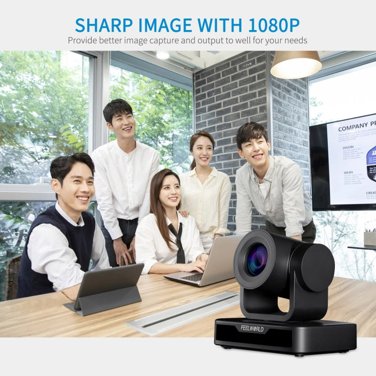 FEELWORLD USB10X Zoom ottico 10X Telecamera per videoconferenza PTZ USB 1080P, presa UE e USA, USB10X