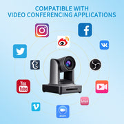 FEELWORLD POE20X Telecamera PTZ con zoom ottico 20X simultaneo per streaming live, presa UE e USA, POE20X