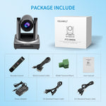FEELWORLD POE20X Telecamera PTZ con zoom ottico 20X simultaneo per streaming live, presa UE e USA, POE20X