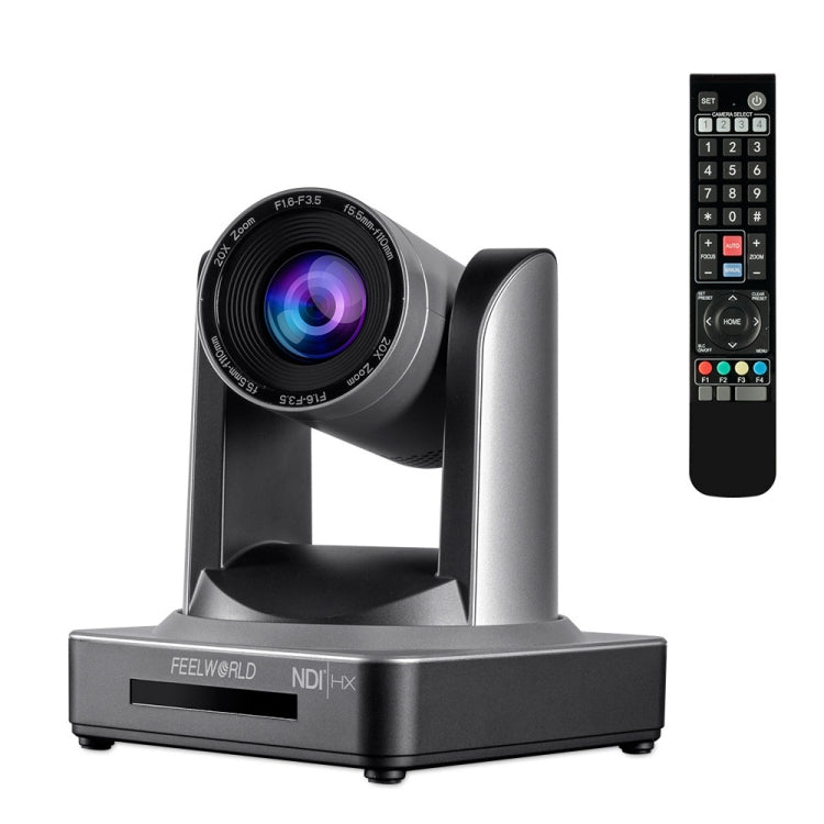 FEELWORLD NDI20X Zoom ottico 20X simultaneo Telecamera PTZ per streaming live, presa UE e USA, NDI20X