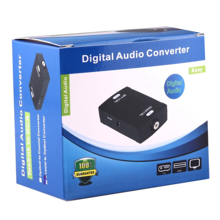 Adattatore convertitore audio digitale da ingresso RCA coassiale a uscita ottica Toslink, Coaxial RCA Input