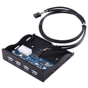 Pannello frontale della baia di espansione floppy da 3,5 pollici Connettore adattatore HUB USB 2.0 a 4 porte