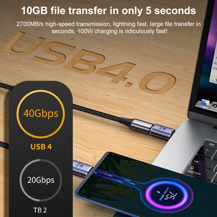 Adattatore USB-C 4.0 femmina-femmina 40 Gbps gomito
