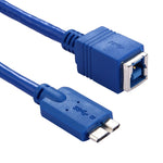 Cavo adattatore connettore USB 3.0 B femmina a micro B maschio da 30 cm per stampante/disco rigido, BF to Micro BM, Length: 30cm