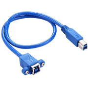 Cavo dati adattatore connettore USB 3.0 B femmina a maschio B da 50 cm per stampante/scanner, BF to BM, Length: 50cm