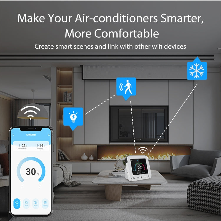 Termostato di controllo del condizionatore d'aria a infrarossi con schermo intelligente WiFi NEO NAS-RT01W