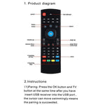 MX3-L Voice senza telecomando con tastiera wireless Fly Air Mouse retroilluminato da 2,4 GHz, Voice without Backlit