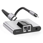 Adattatore 3 in 1 Lightning USB-C con Ethernet e jack 3.5mm