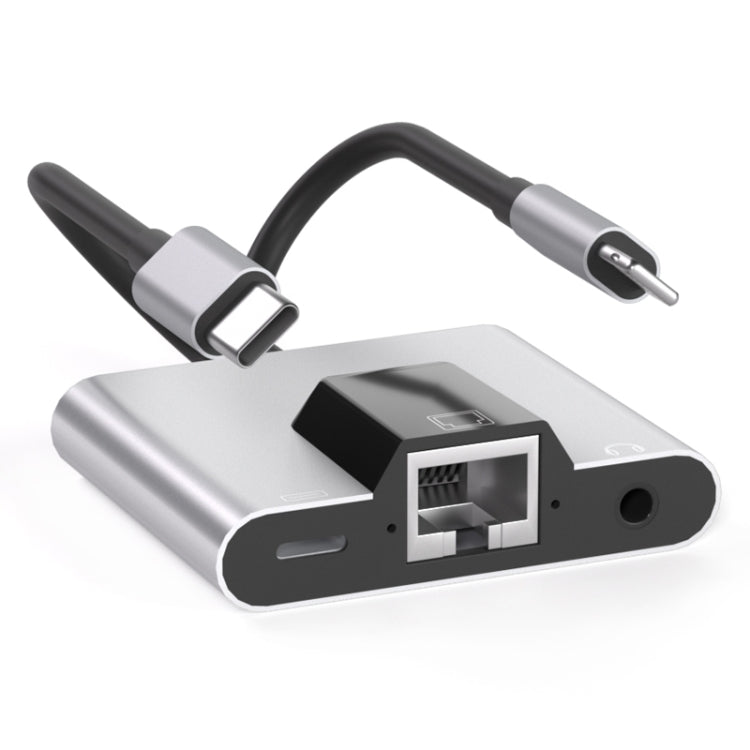 Adattatore 3 in 1 Lightning USB-C con Ethernet e jack 3.5mm