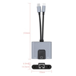 Adattatore 3 in 1 Lightning USB-C con Ethernet e jack 3.5mm