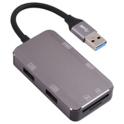 NK-3049HD 6 in 1 USB maschio a slot per scheda MS/TF + USB 3.0 + 3 adattatori USB 2.0 femmina, NK-3049HD
