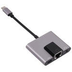 Adattatore 3 in 1 USB-C con Ethernet e jack cuffie 3,5 mm