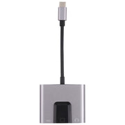 NK-1056TC 3 in 1 USB-C/Type-C maschio a ricarica USB-C/Type-C + Ethernet + adattatore femmina per auricolari da 3,5 mm, NK-1056TC