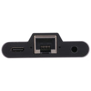 NK-1056TC 3 in 1 USB-C/Type-C maschio a ricarica USB-C/Type-C + Ethernet + adattatore femmina per auricolari da 3,5 mm, NK-1056TC