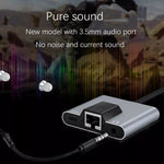 Adattatore 3 in 1 USB-C con Ethernet e jack cuffie 3,5 mm