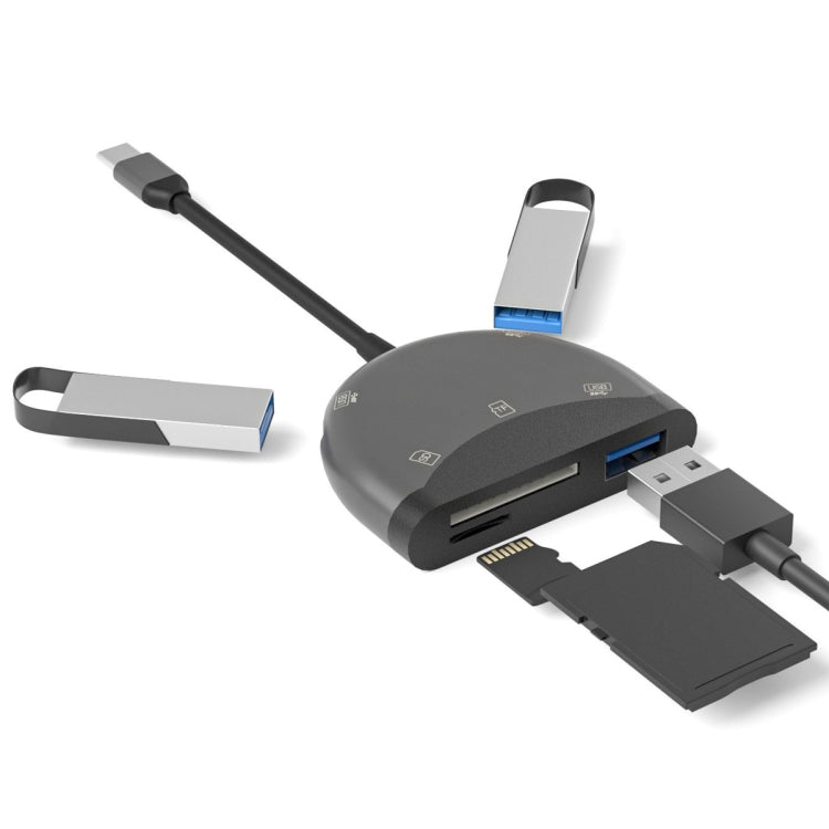 Adattatore USB-C 5 in 1 con slot TF/SD e 3 porte USB femmina