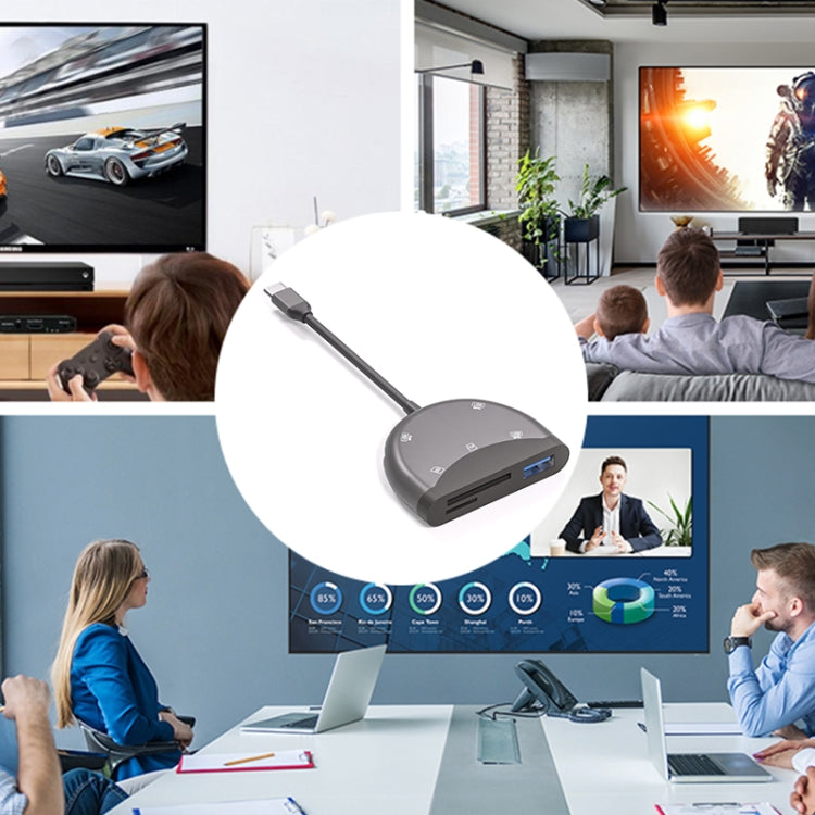 Adattatore USB-C 5 in 1 con slot TF/SD e 3 porte USB femmina