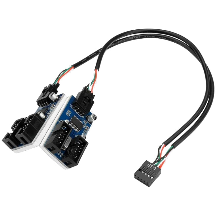 Circuito divisore da uno a quattro adattatore HUB USB 2.0 a 9 pin Rocketek HC427, One-to-Four