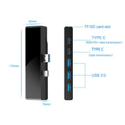 Adattatore HUB USB 3.0 x 3 + Type-C x 2 Rocketek SH867, SH867