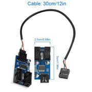 Circuito divisore uno a due adattatore HUB USB 2.0 a 9 pin Rocketek HC427, One-to-Two