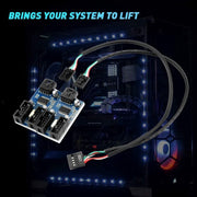 Circuito divisore uno a due adattatore HUB USB 2.0 a 9 pin Rocketek HC427, One-to-Two