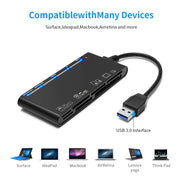 Lettore di schede multifunzione Rocketek CR7 USB3.0 Scheda CF / XD / MS / SD / TF 7 in 1, USB3.0