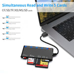 Lettore di schede multifunzione Rocketek CR7 USB3.0 Scheda CF / XD / MS / SD / TF 7 in 1, USB3.0