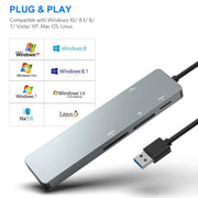 Rocketek CR308 Lettore di schede multifunzione USB 3.0 Scheda CF / CFast / SD / MS / TF 5 in 1