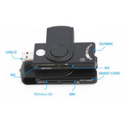 Lettore di smart card / SD / TF / M2 / MS / SIM Rocketek SCR10 USB 2.0, SCR10