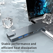Rocketek SHL731 Adattatore HUB 8 in 1 60W PD / RJ45 / 4K HDMI / USB 3.0 per Surface Pro 3/4 / GO, For Surface Pro 3 / 4 / GO