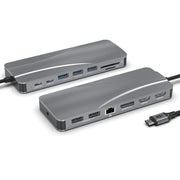 Rocketek HC451 da tipo C a 60 W PD + 4K HDMI + DP + adattatore HUB RJ45 100 M 14 in 1