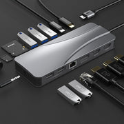 Rocketek HC451 da tipo C a 60 W PD + 4K HDMI + DP + adattatore HUB RJ45 100 M 14 in 1