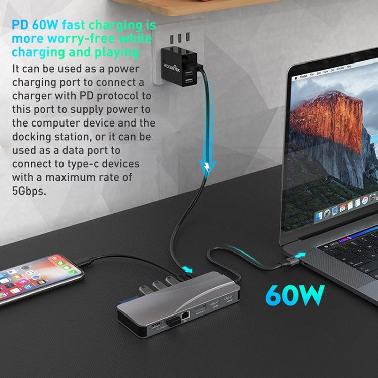 Rocketek adattatore hub USB-C 14 in 1 con HDMI 4K e RJ45