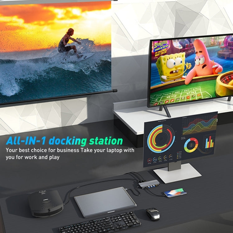 Rocketek adattatore hub USB-C 14 in 1 con HDMI 4K e RJ45