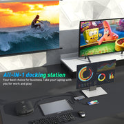 Rocketek HC451 da tipo C a 60 W PD + 4K HDMI + DP + adattatore HUB RJ45 100 M 14 in 1
