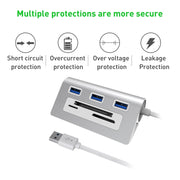 Rocketek HC423 USB3.0 x 3 + adattatore HUB per lettore di schede SD/TF/CF