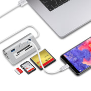 Rocketek HC423 USB3.0 x 3 + adattatore HUB per lettore di schede SD/TF/CF