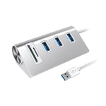 Adattatore HUB per lettore di schede USB 3.0 x 3 Rocketek HC422 + SD / TF